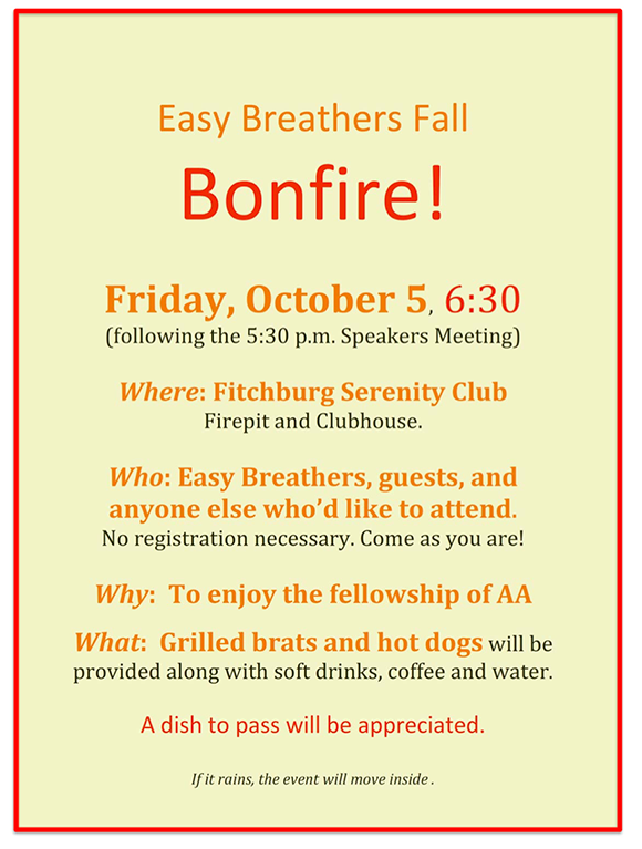 Easy Breathers Fall Bonfire at FSC